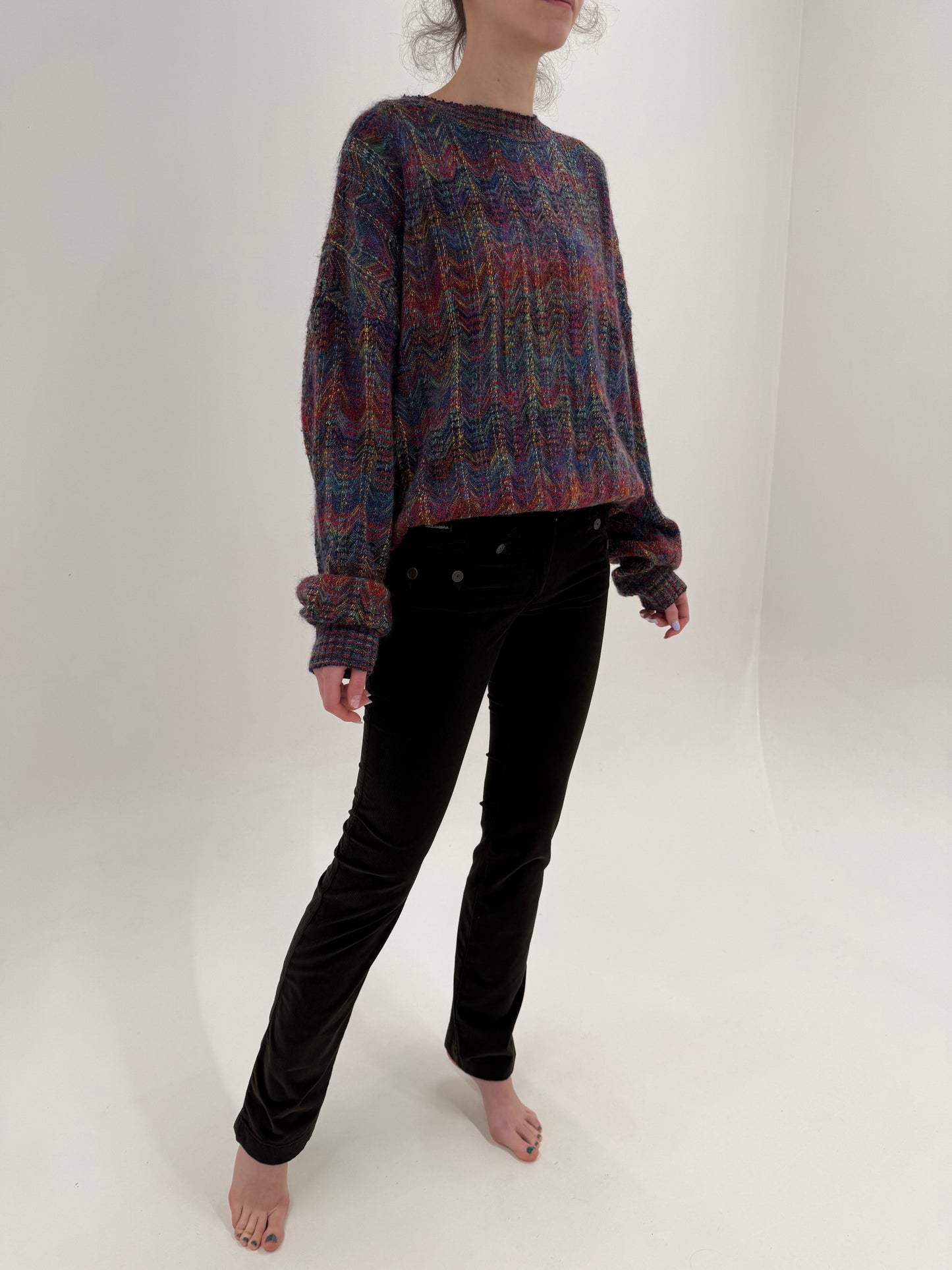 Pantaloni Dolce&Gabbana din corduroy chocolate brown ușor modelator