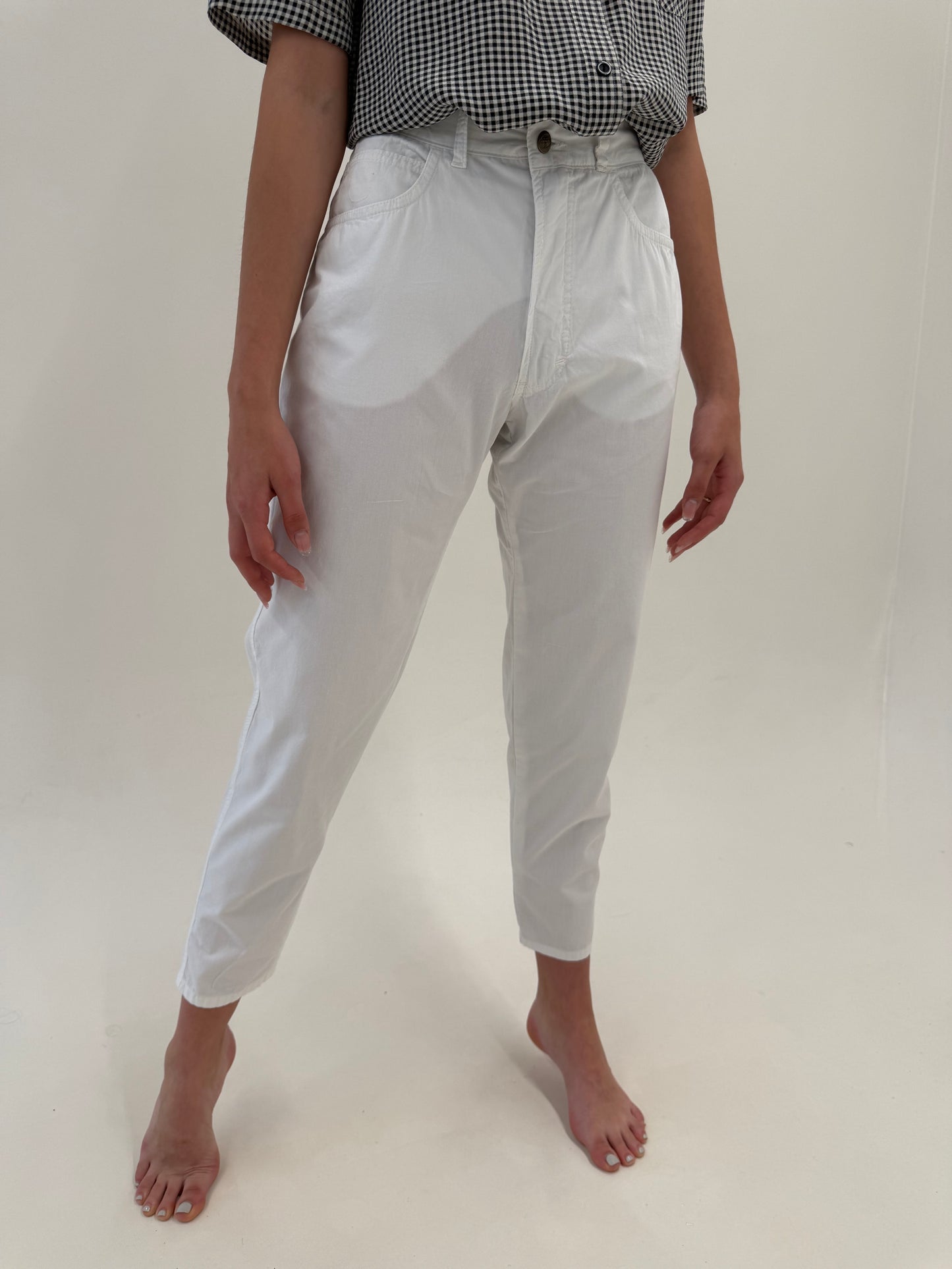 Pantaloni luxury Trussardi petite din poplin de bumbac