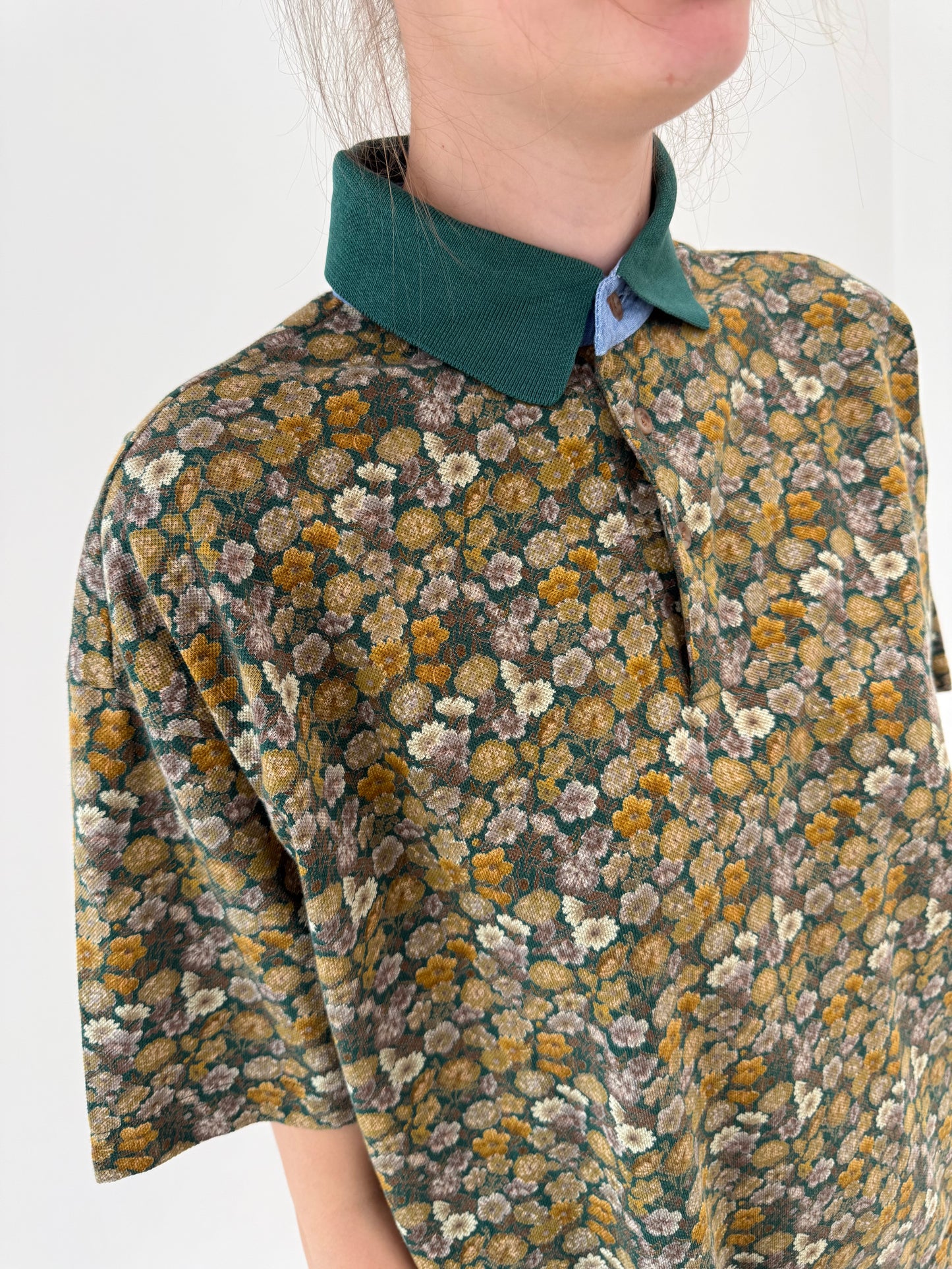 Top vintage premium polo din bumbac excepțional cu print