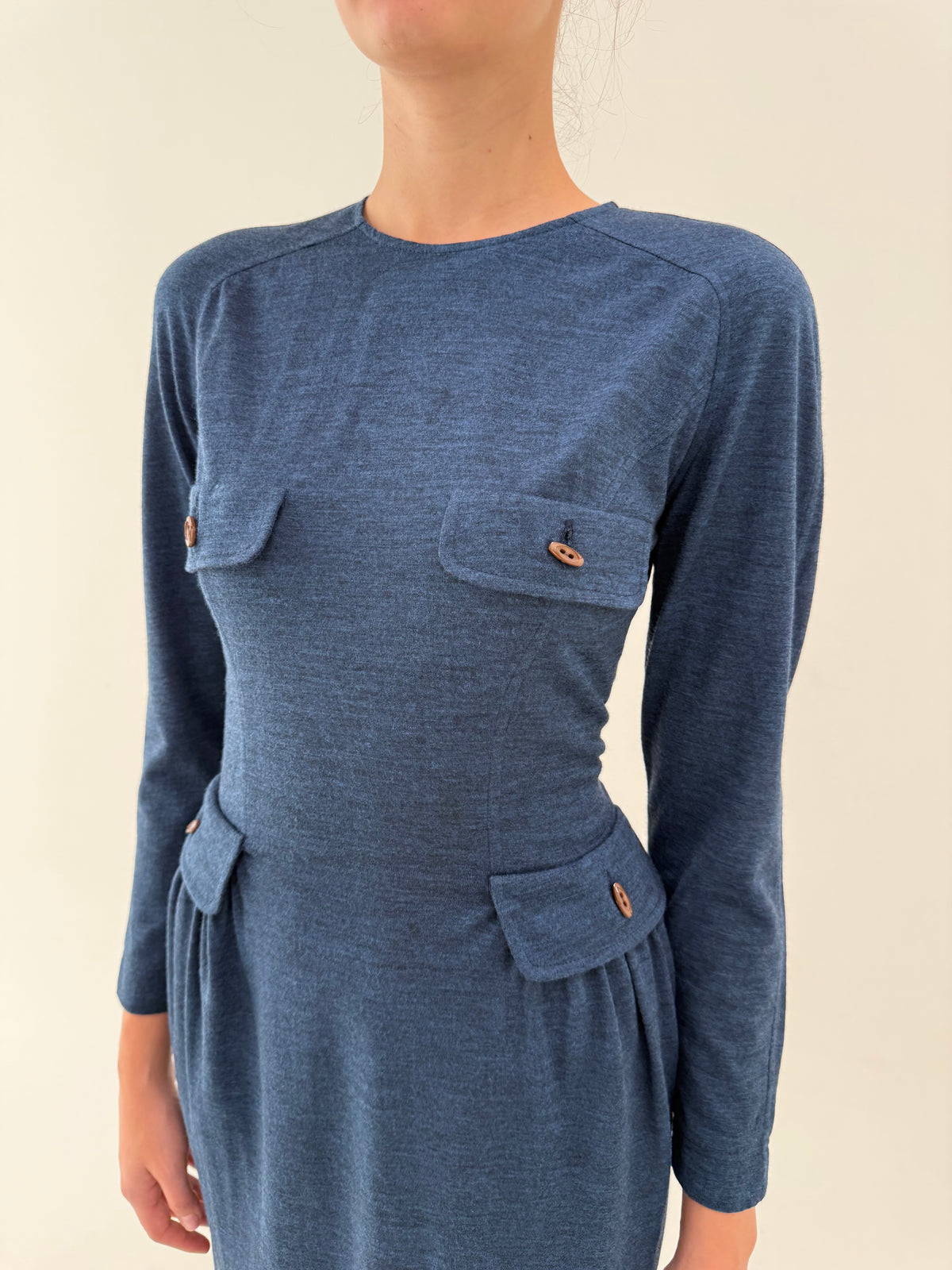 Rochie Alberta Feretti excepțională din lanita extrafina cu talie marcată