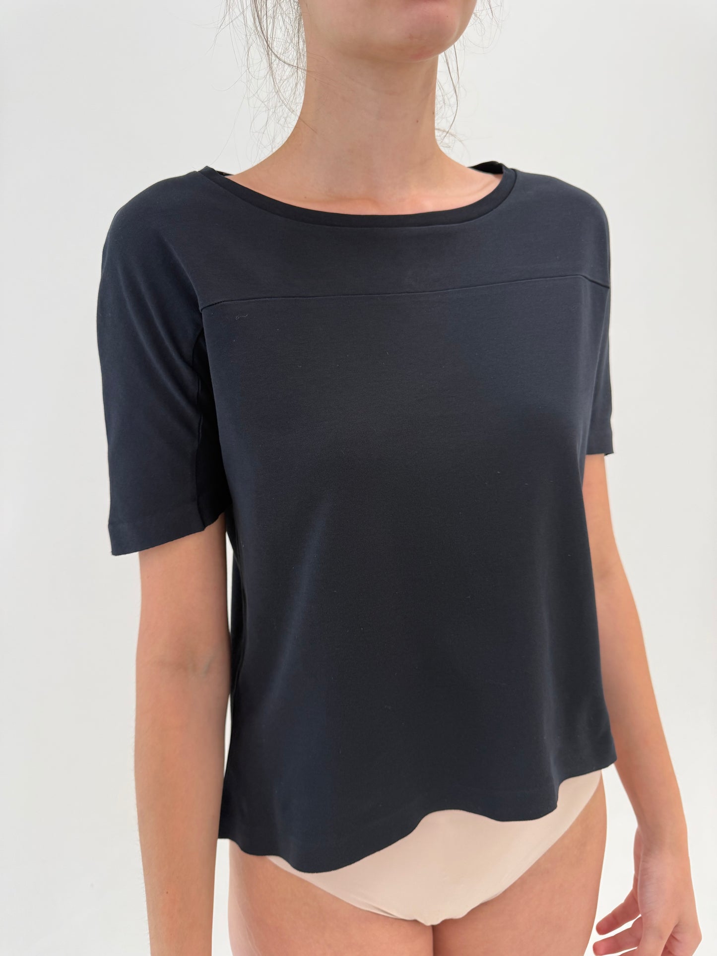 Top negru gama Max Mara din bumbac premium