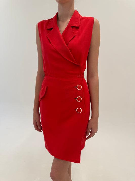 Rochie Yves Saint Laurent petrecută din pânză cu talie ultra înaltă marcată