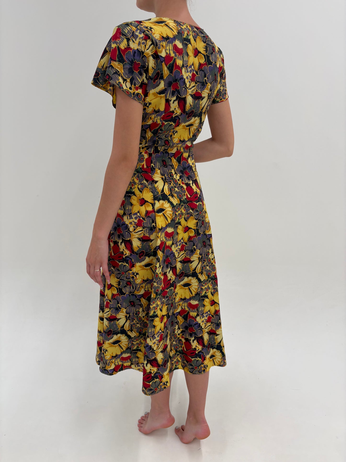 Rochie vintage maxi vaporoasă cambrata maxi cu talie reglabilă la spate