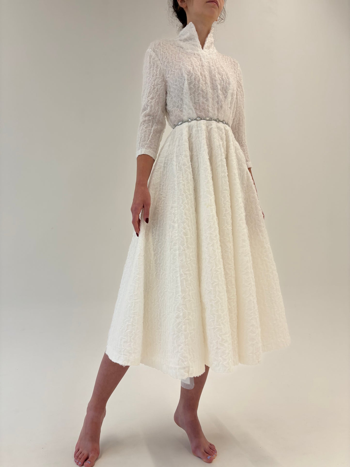 Rochie old vintage de ceremonie de colecție în croi de ani 50