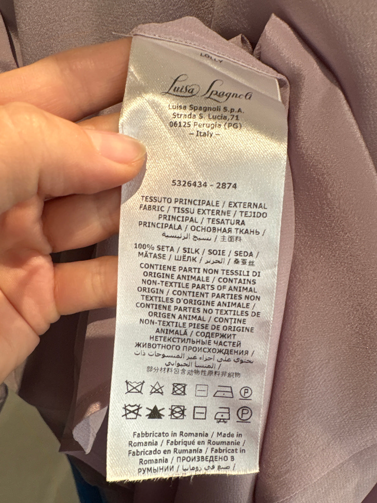 Cămașa Luisa Spagnoli din mătase naturală lavender