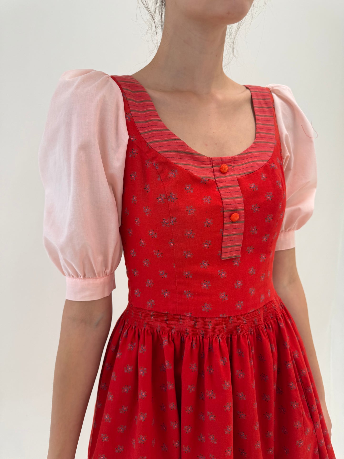 Rochie vintage cu corsaj de brand luxury Sportalm din pânză