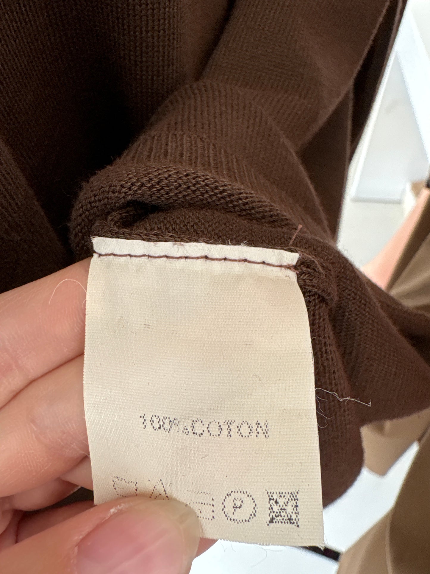 Bluză chocolate brown polo petite din jerse