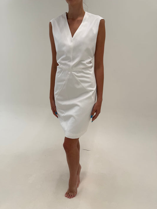 Rochie Escada în croi minimalist din poplin excepțional de bumbac