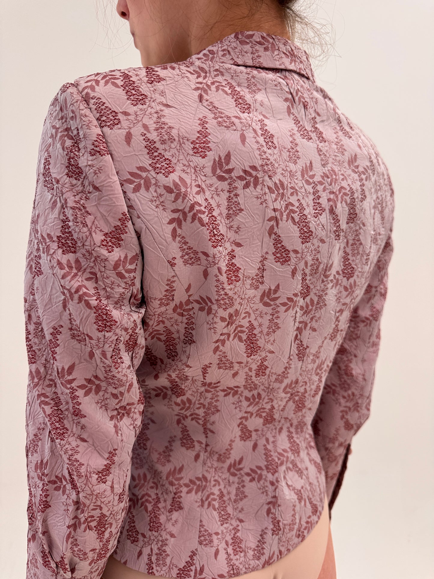 Sacou vintage ultra cambrat dusty powder pink cu revere late