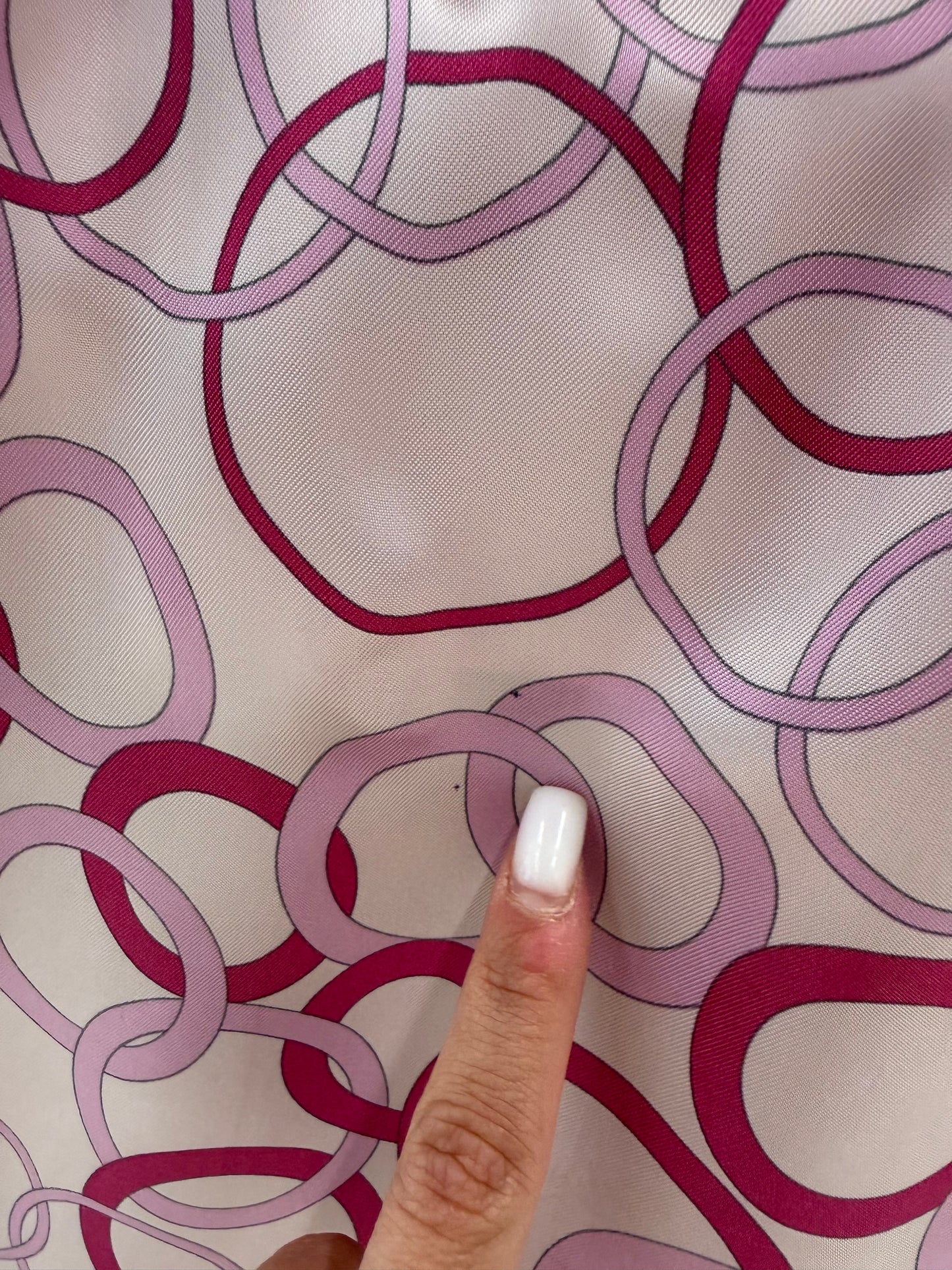 Fustă în croi chic cu print magenta cu talie ultra înaltă din twill satinat