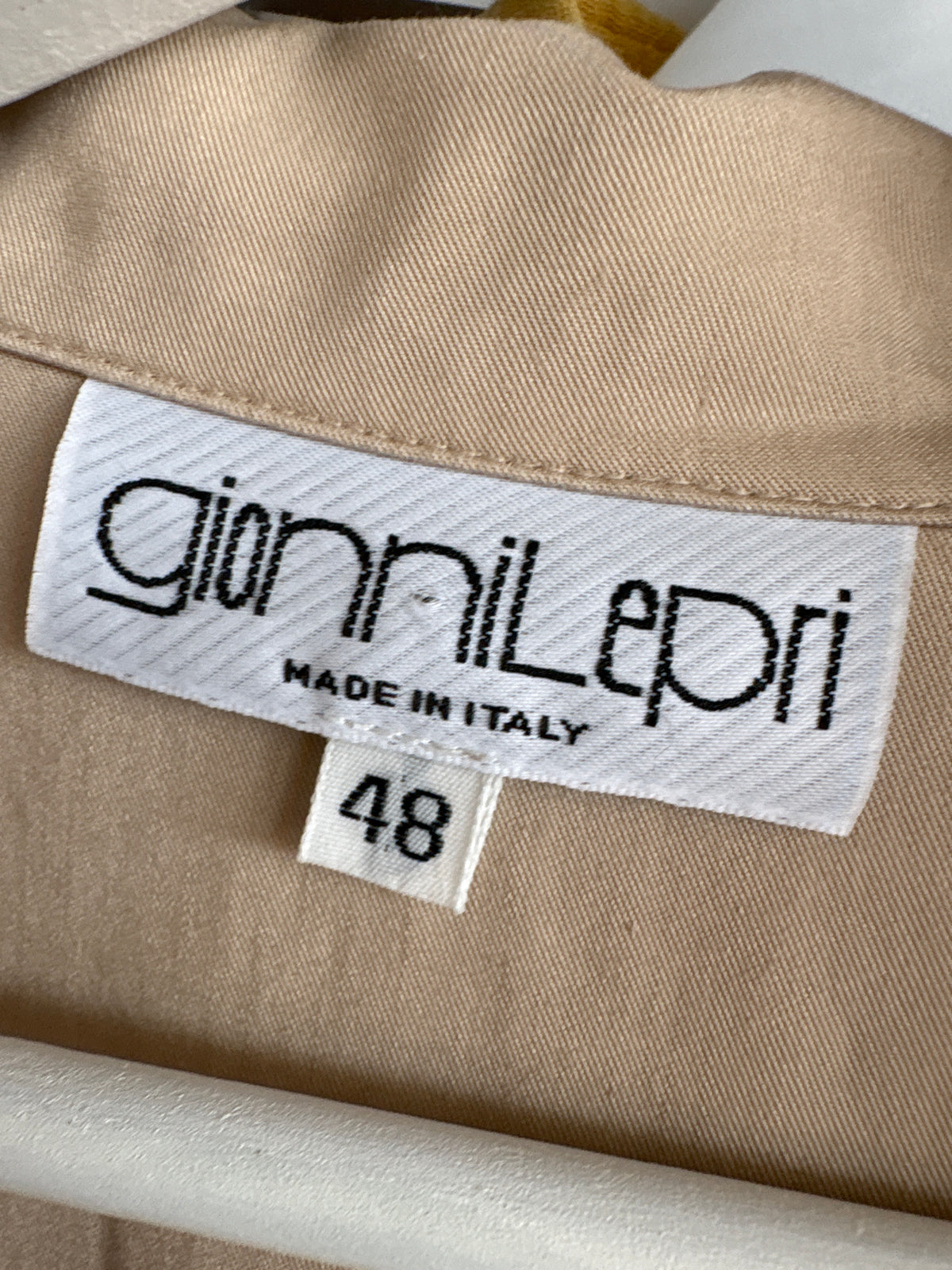 Rochie vintage de designer italian Safari din pânză de in cu aplicații manuale