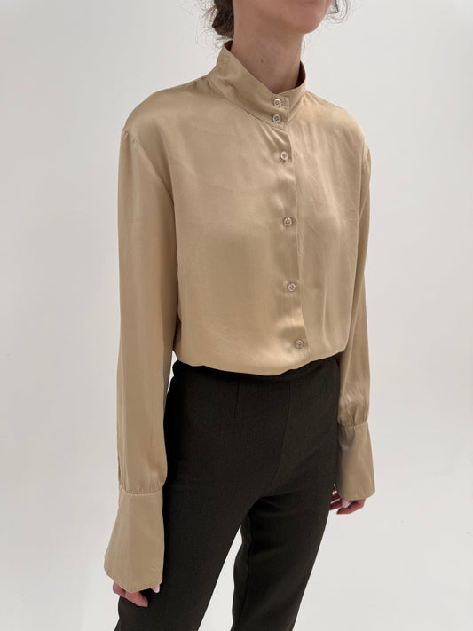 Cămașa din mătase naturală light gold