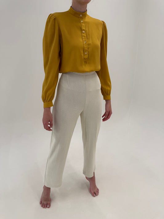 Pantaloni Valentino off white de vară din jerse crisp