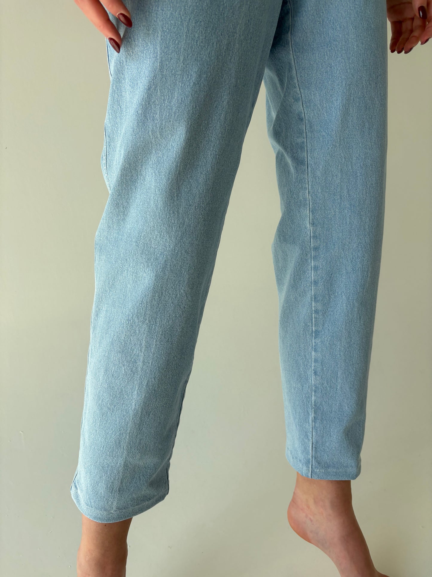 Jeans vintage confort mom fit tall cu talie ultra înaltă