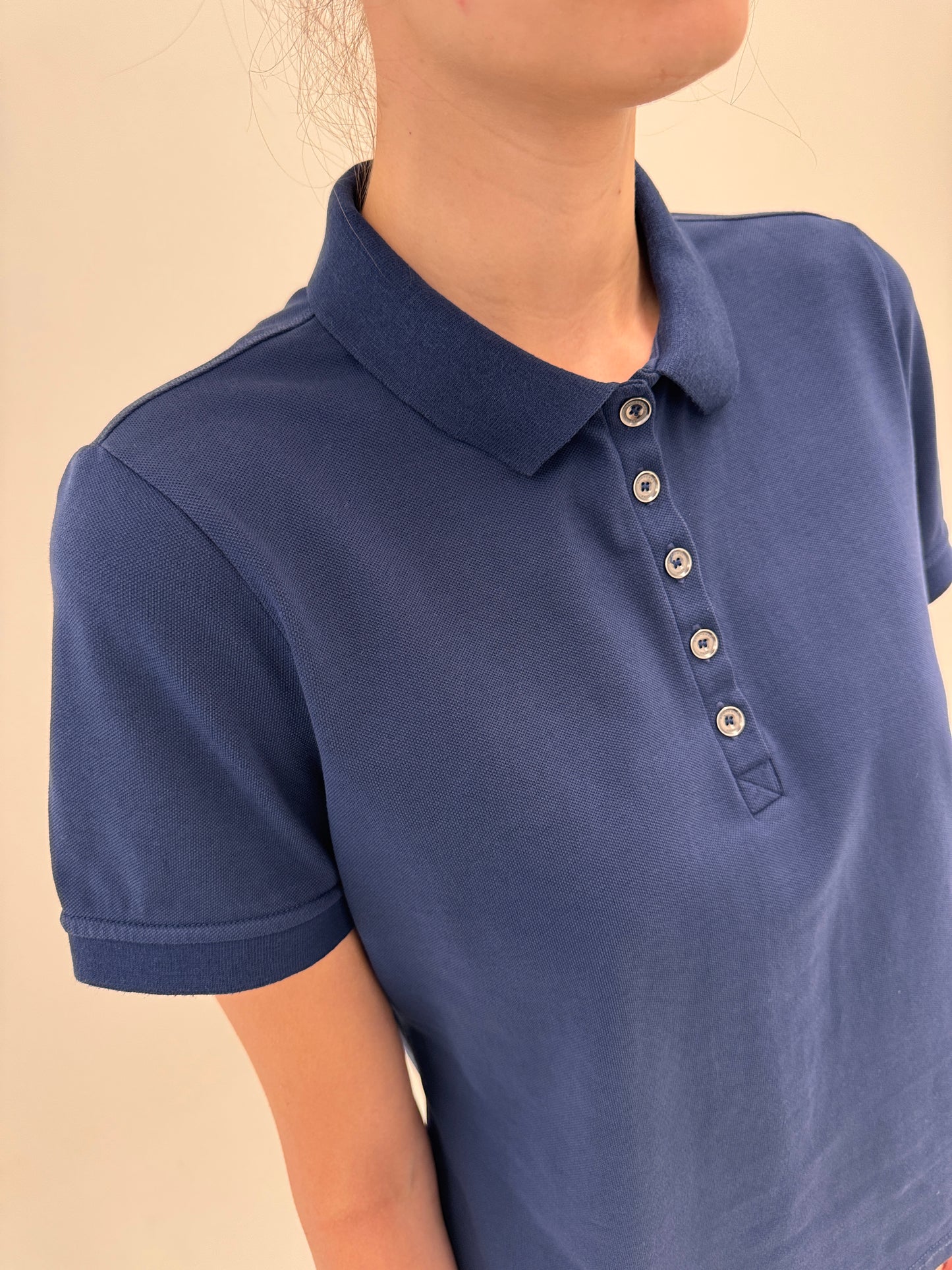 Top Burberry polo din bumbac Navy blue