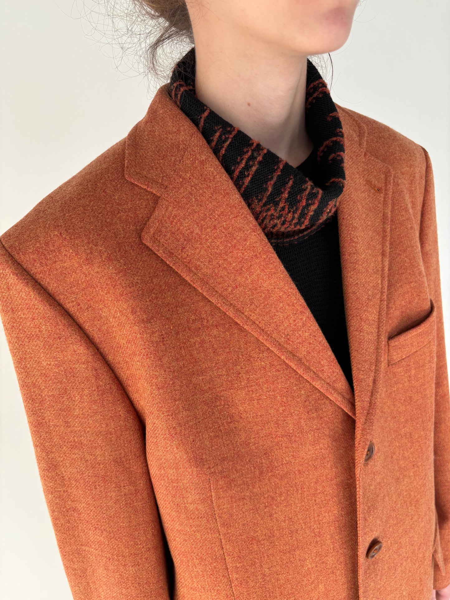 Sacou din tweed Chevron în culoare superbă din lana shetland