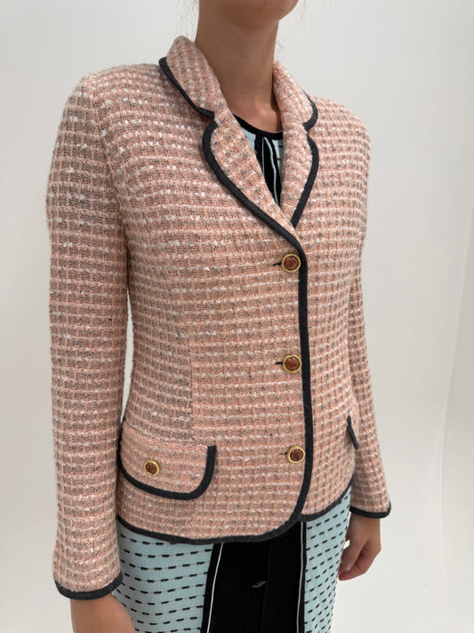 Sacou in stil Chanel de brand luxury italian Liola din tweed ultra confort de lana