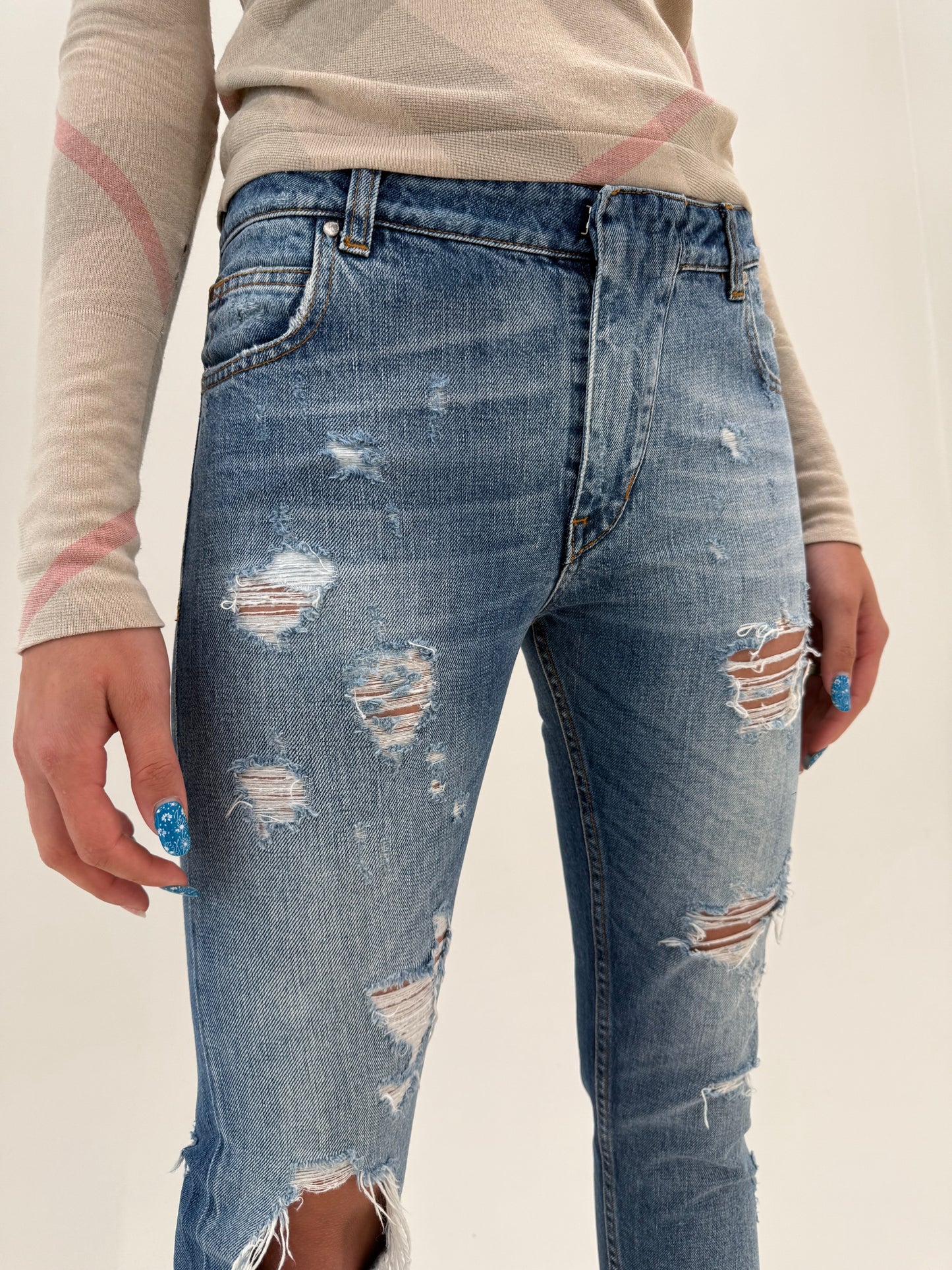 Jeans petite Balmain / capri tall distress effect classic wash