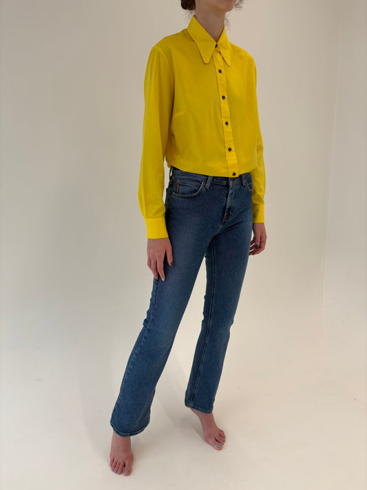 Jeans ușor vedeți vintage premium din material ultra modelator plin