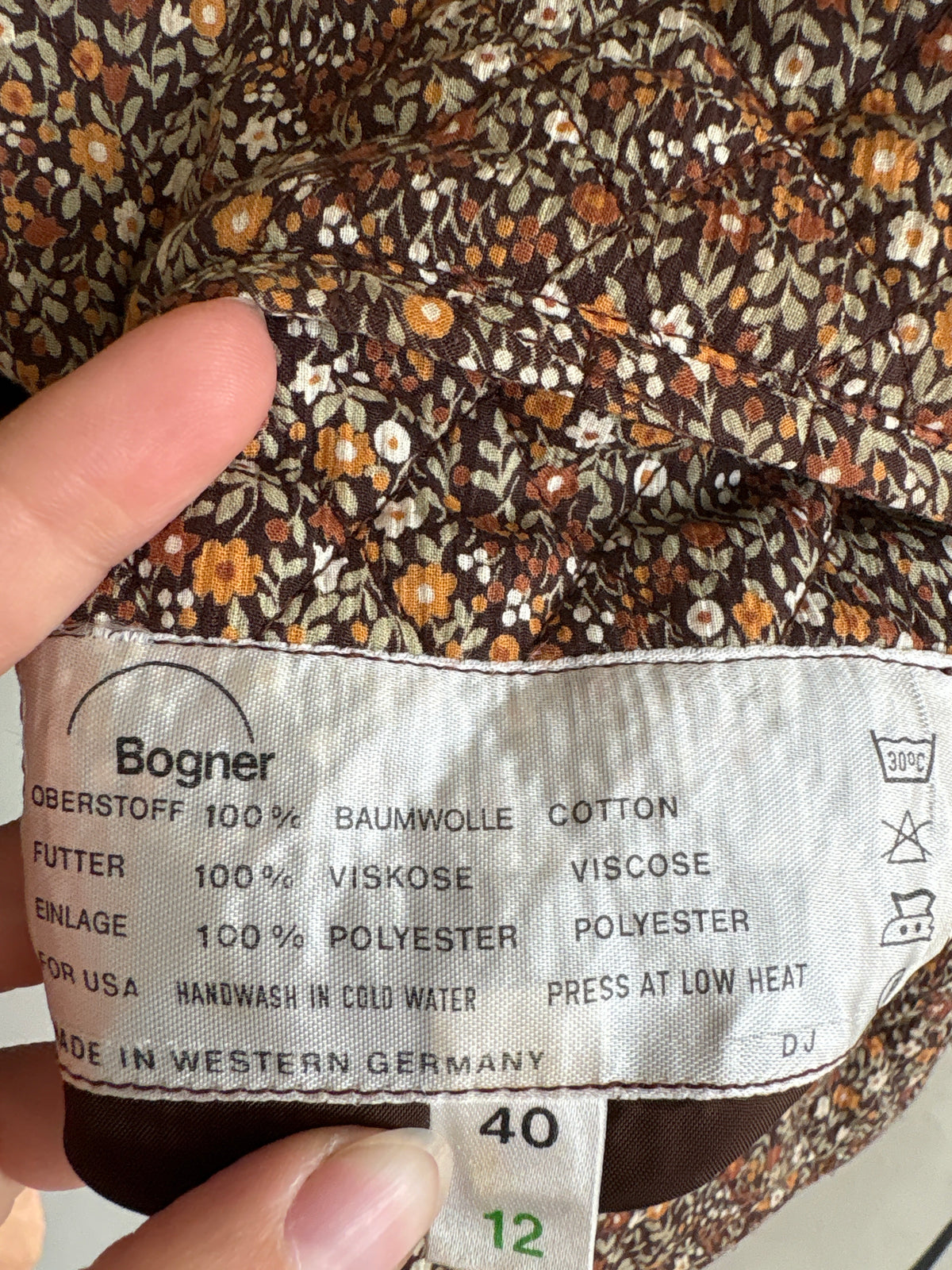 Set luxury Bogner vintage din matlase fin de bumbac în nuanțe de maro și ivoire