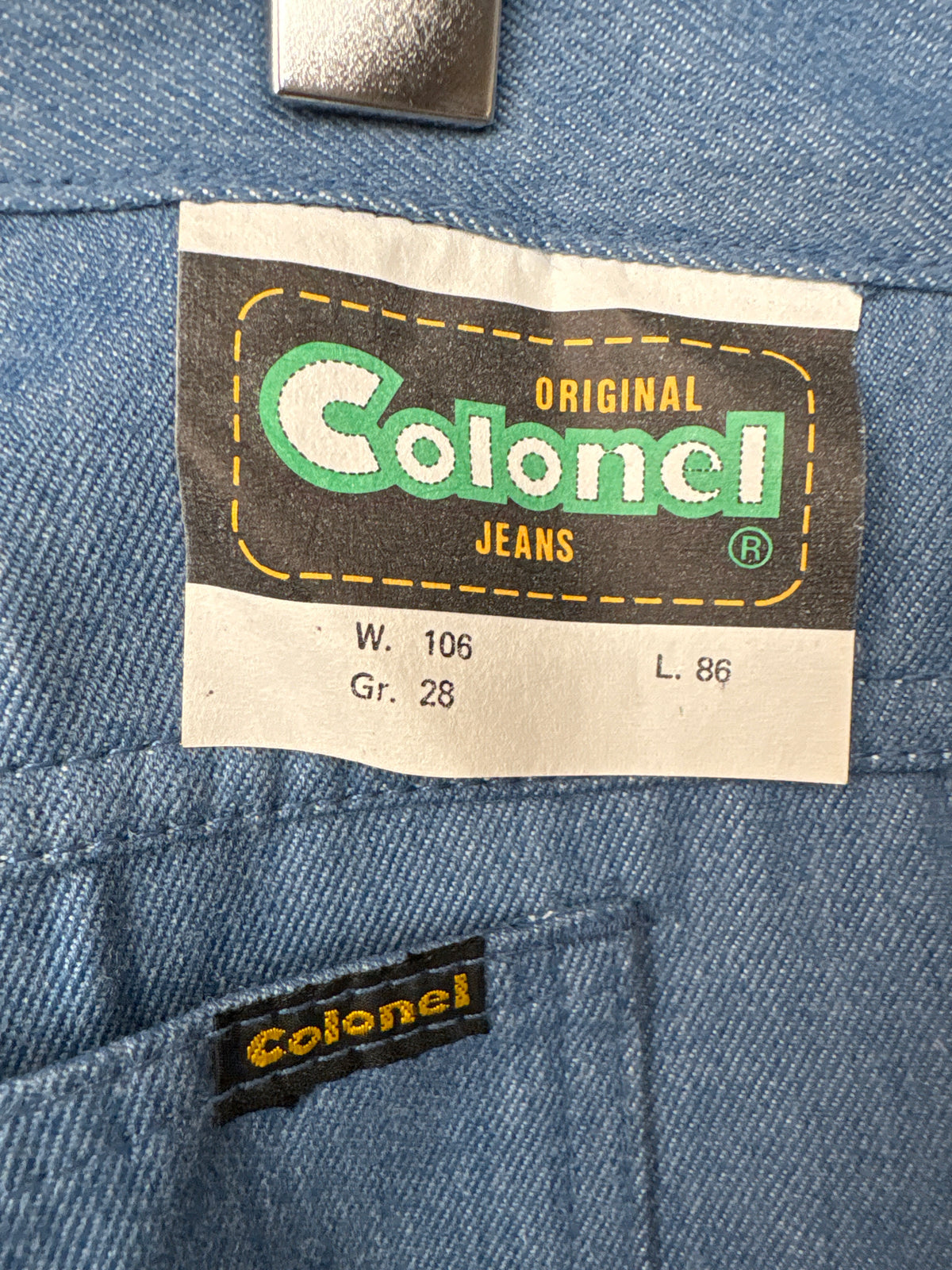 Jeans tall old vintage anii 70 noi cu etichetă ușor evazați din material excepțional