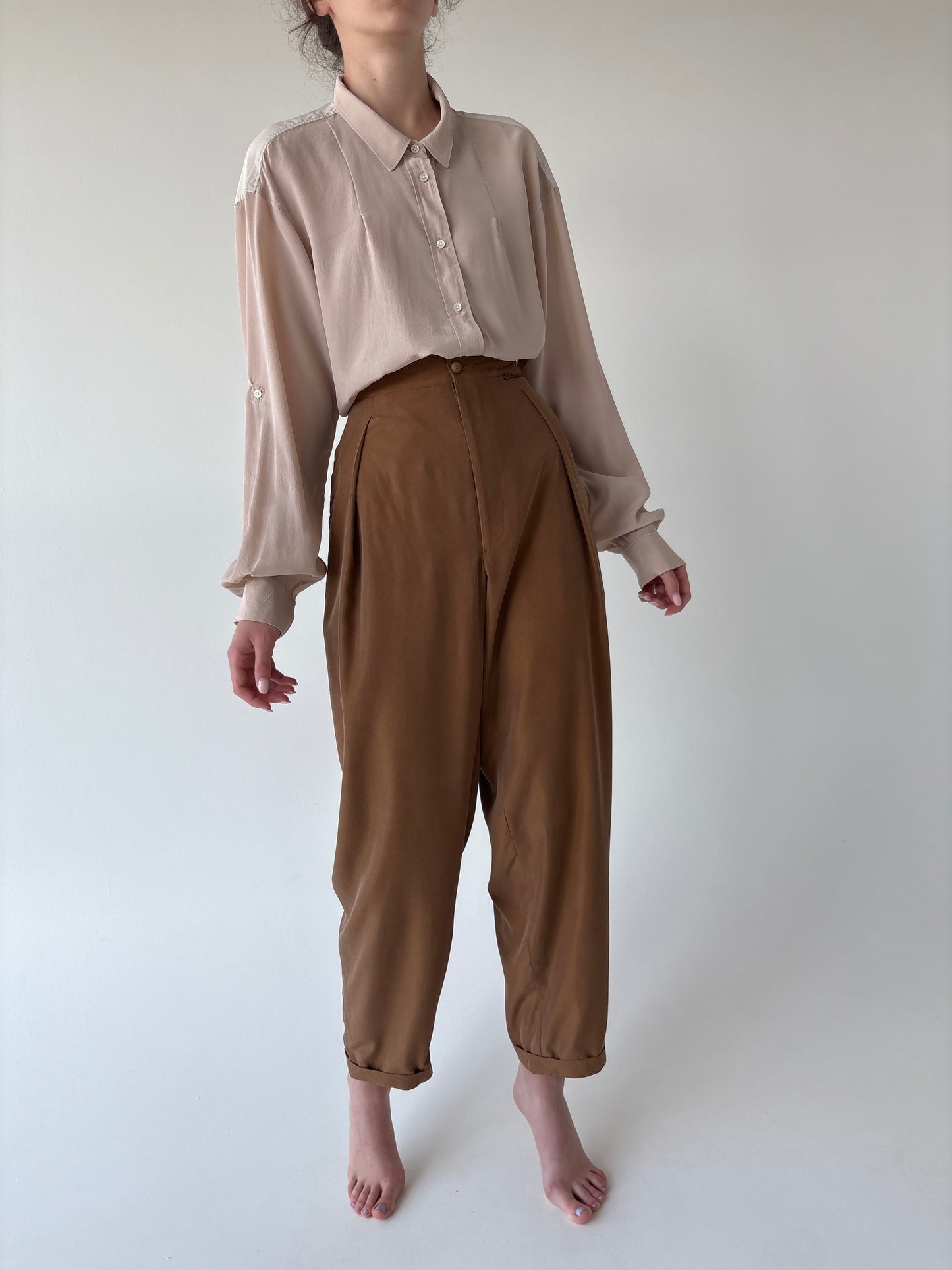 Costum de brand vintage luxury Claude Montana 70% mătase naturală