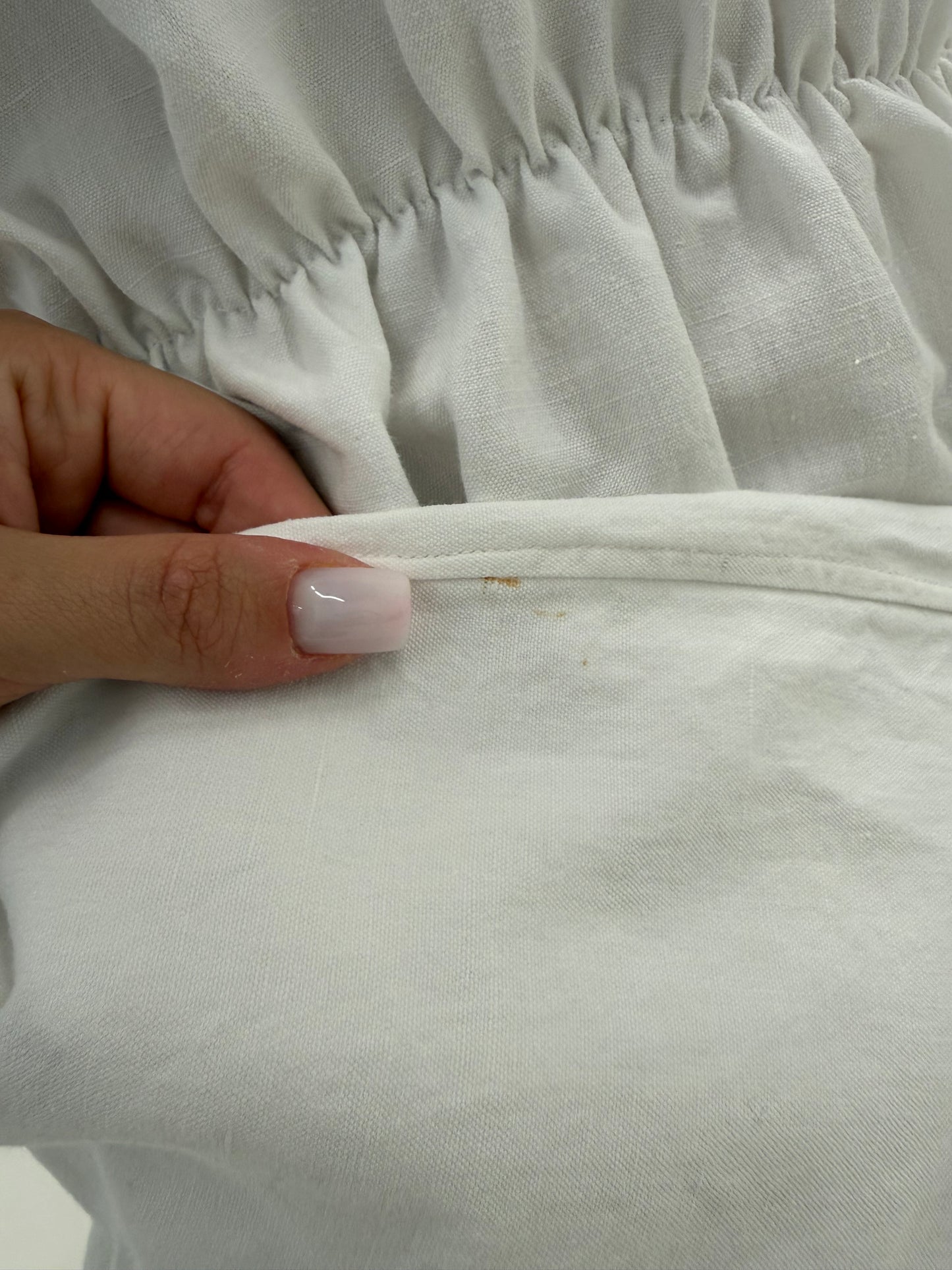 Rochie vintage lucrată manual din pânză excepțională de in și bumbac