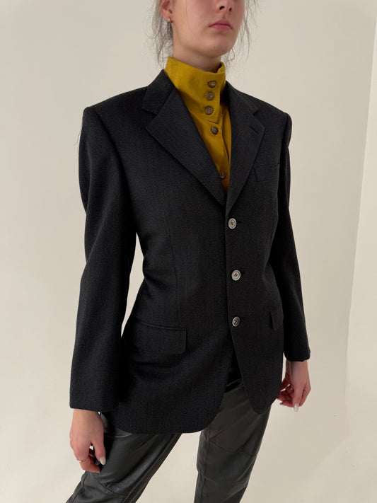 Sacou luxury Pierre Cardin din lana merino extrafina charcoal gray