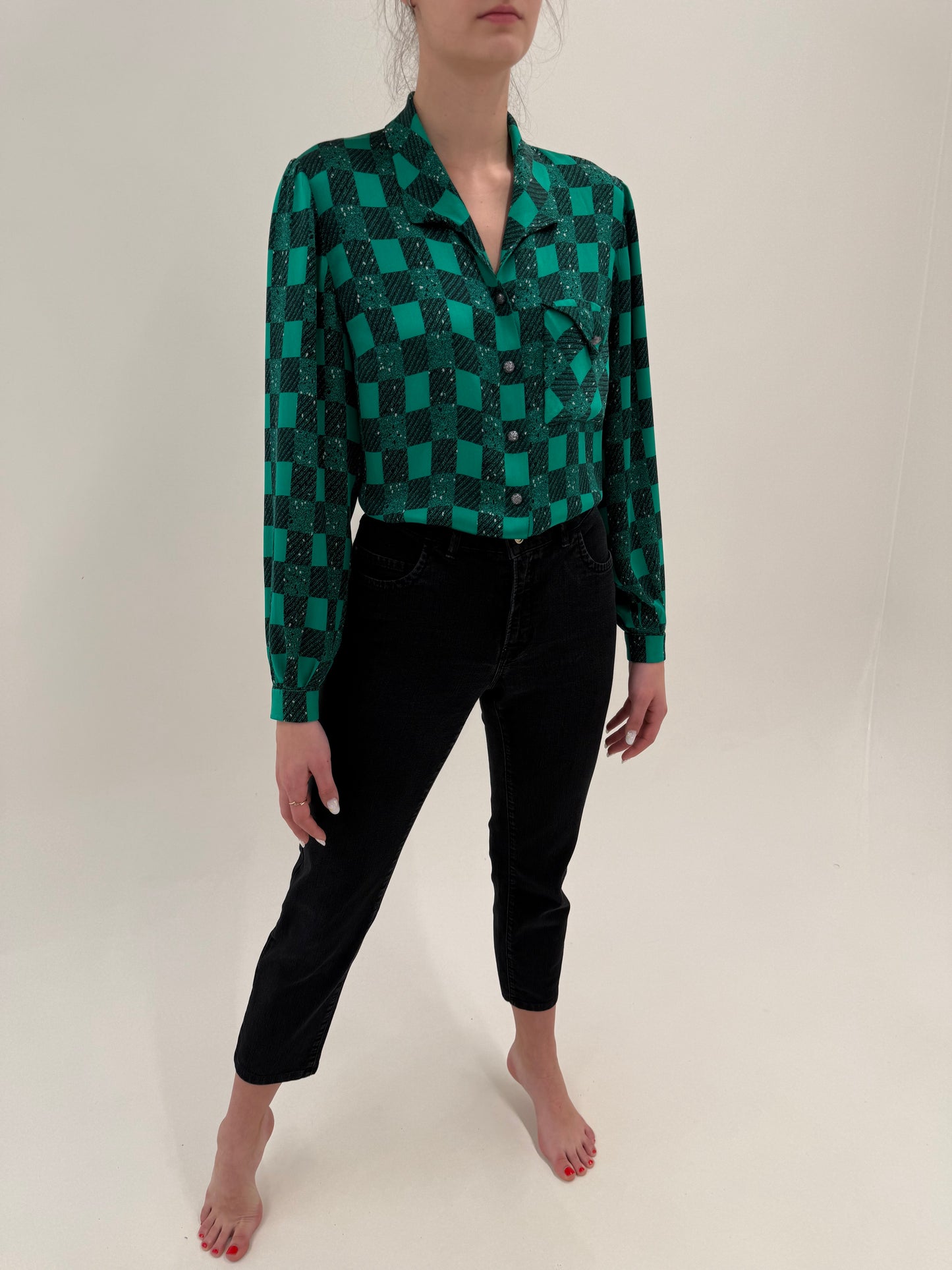 Jeans dark wash luxury petite Trussardi ușor modelatori în croi clasic