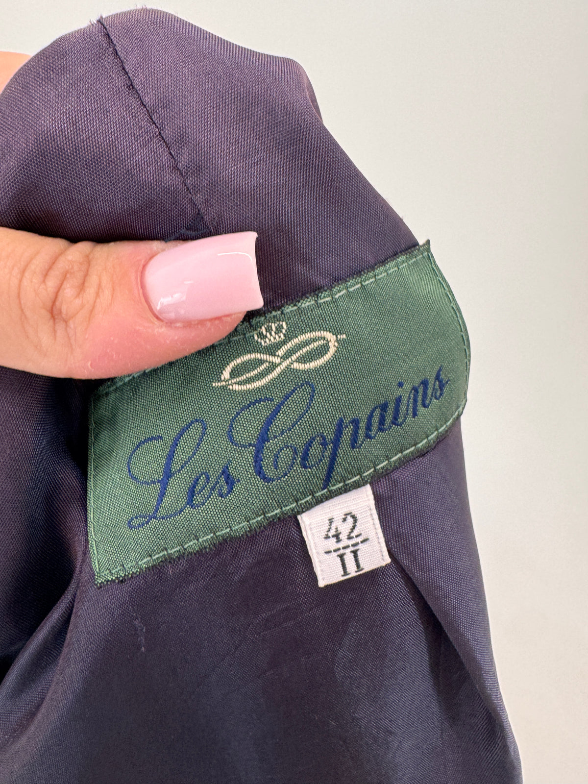 Sacou luxury Les Copains cambray din canvas din de bumbac camel și Navy blue