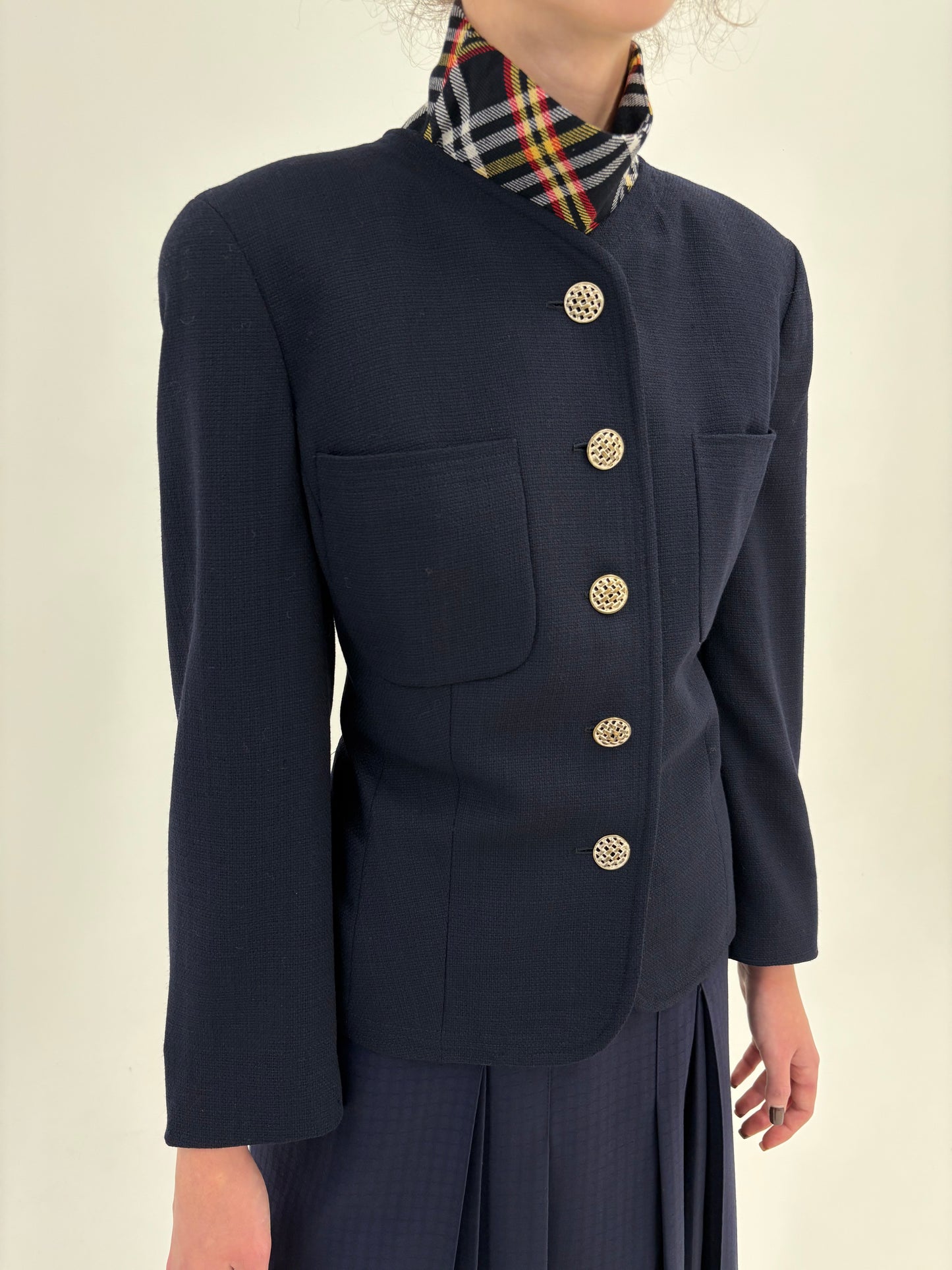 Sacou premium italian in stil Chanel din lana pura extrafina certificată