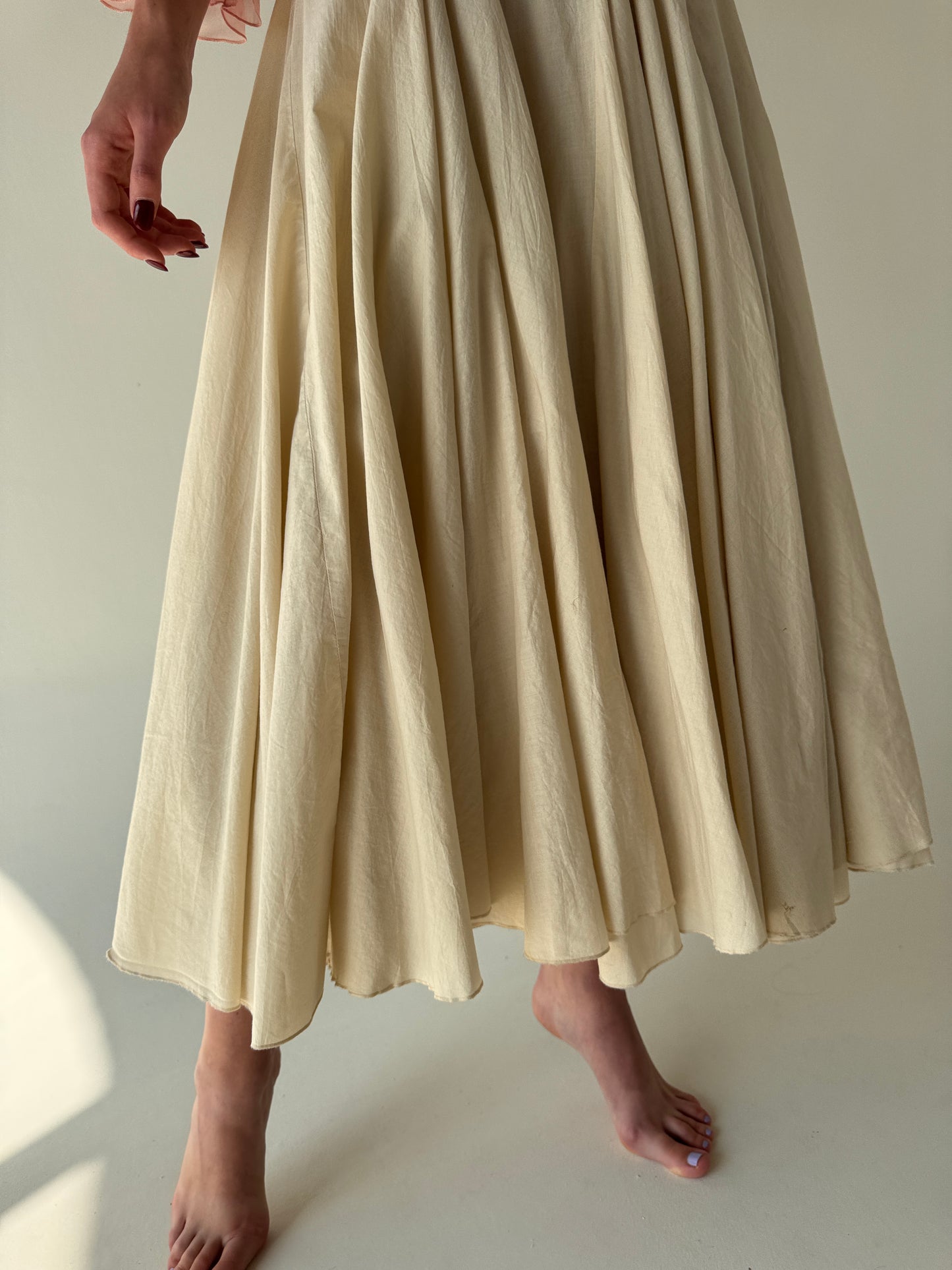 Fustă luxury Madeleine extrem extrem de amplă light nude