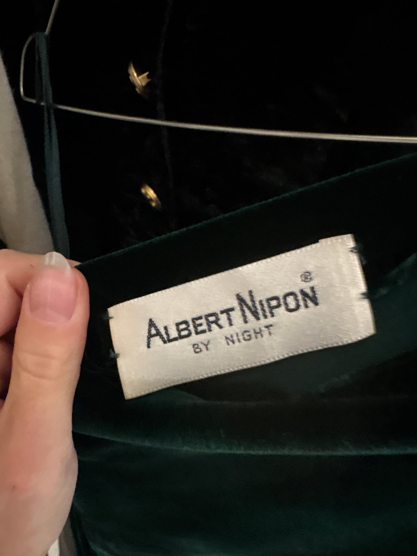 Rochie Old vintage couture de designer sfârșit de ani 70 din catifea de mătase naturală