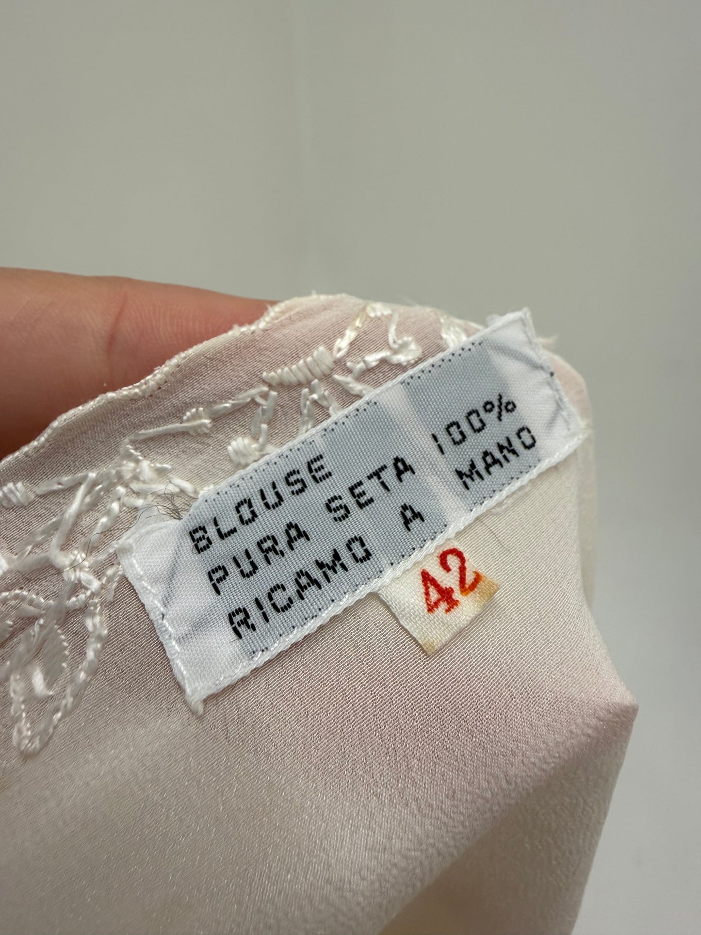 Cămașa vintage bijuterie brodată manual din mătase naturală
