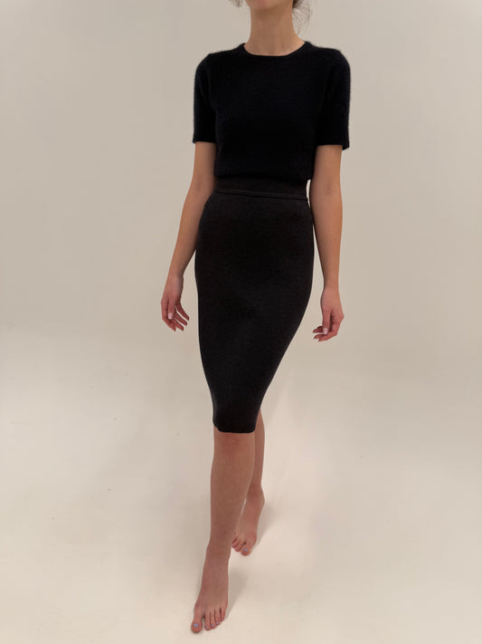 Fustă din tricot de gramaj mare Max Mara charcoal gray