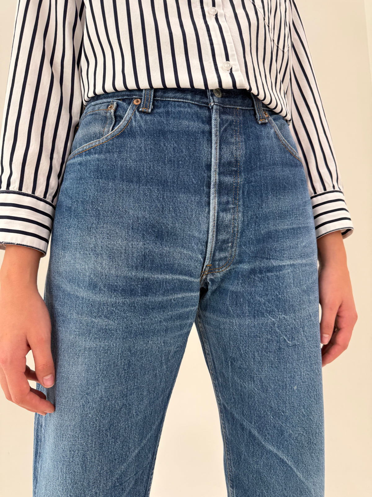 Jeans vintage Levi’s 501 XX din bumbac gros cu talie ultra înaltă tall