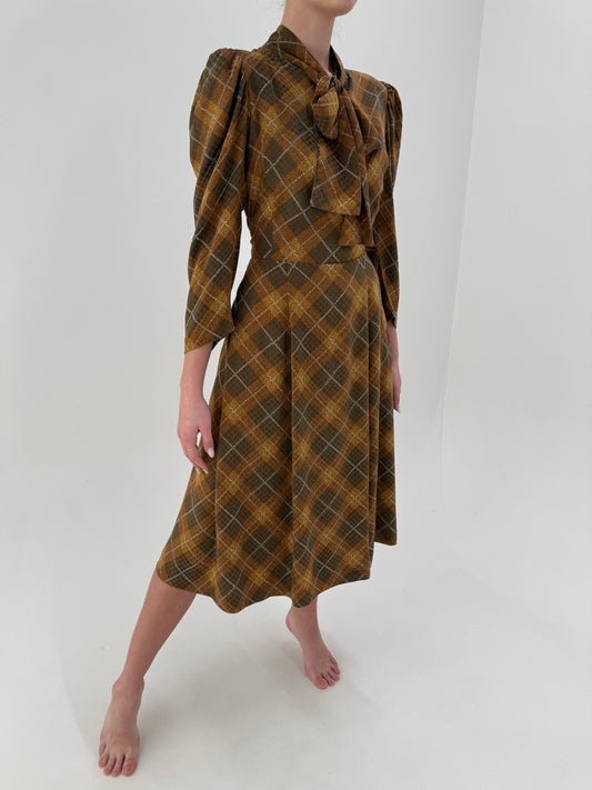 Rochie vintage din mătase naturală în stil Ralph Lauren Collection clasic