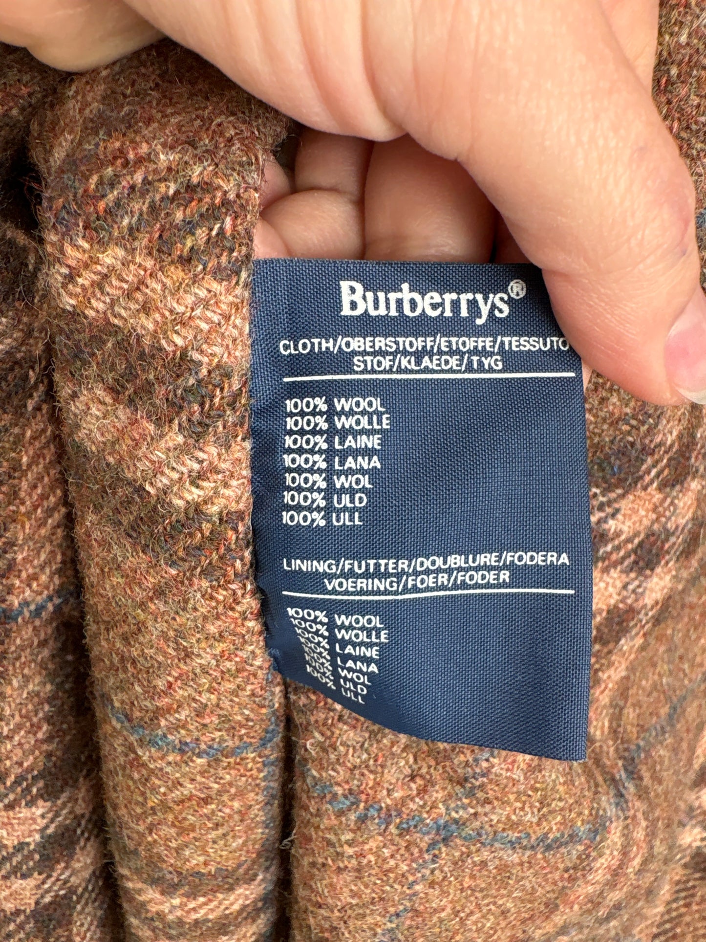 Palton old vintage Burberry de colecție din tweed gros de lana