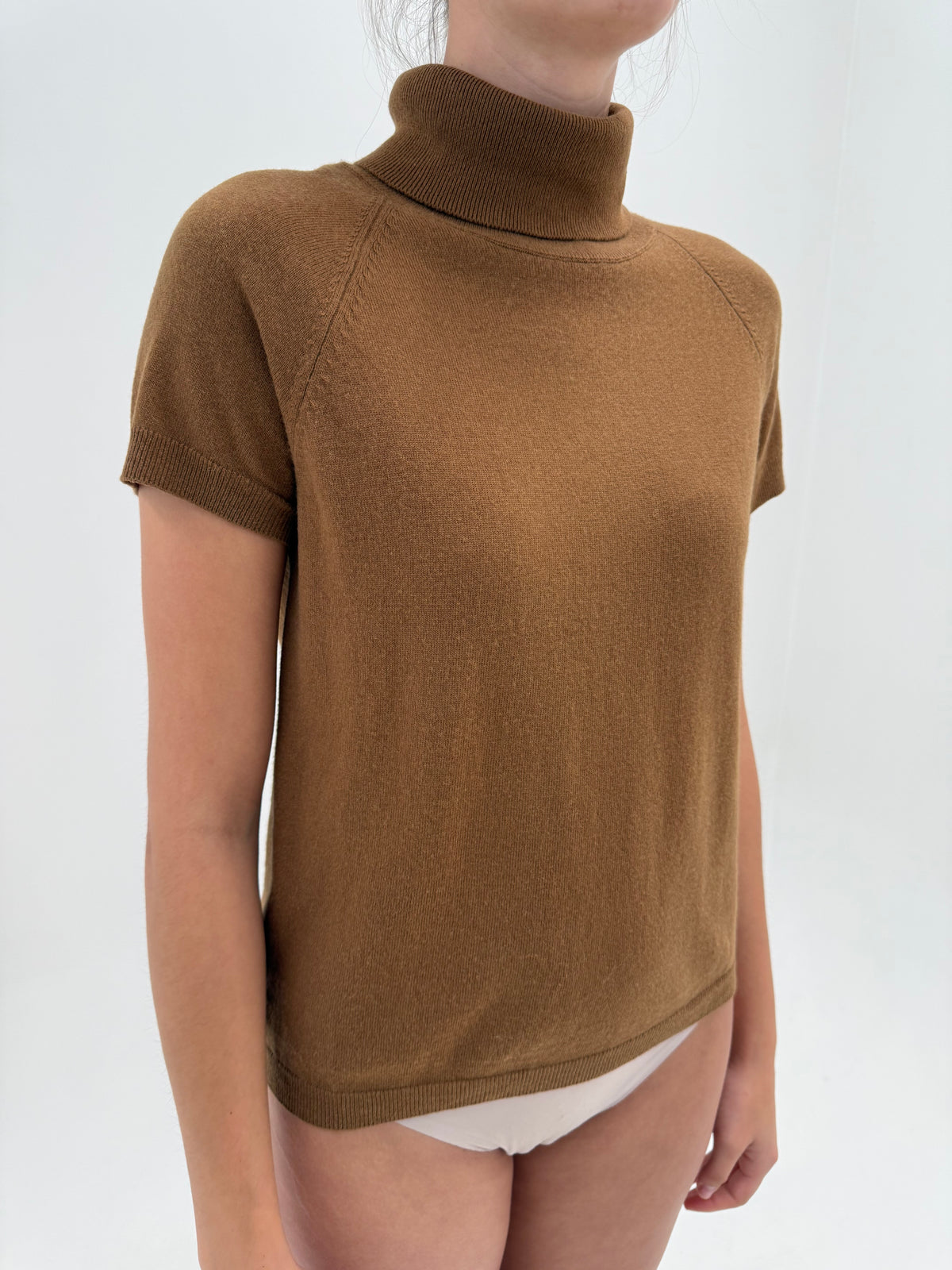 Maleta caramel brown din lana extrafina