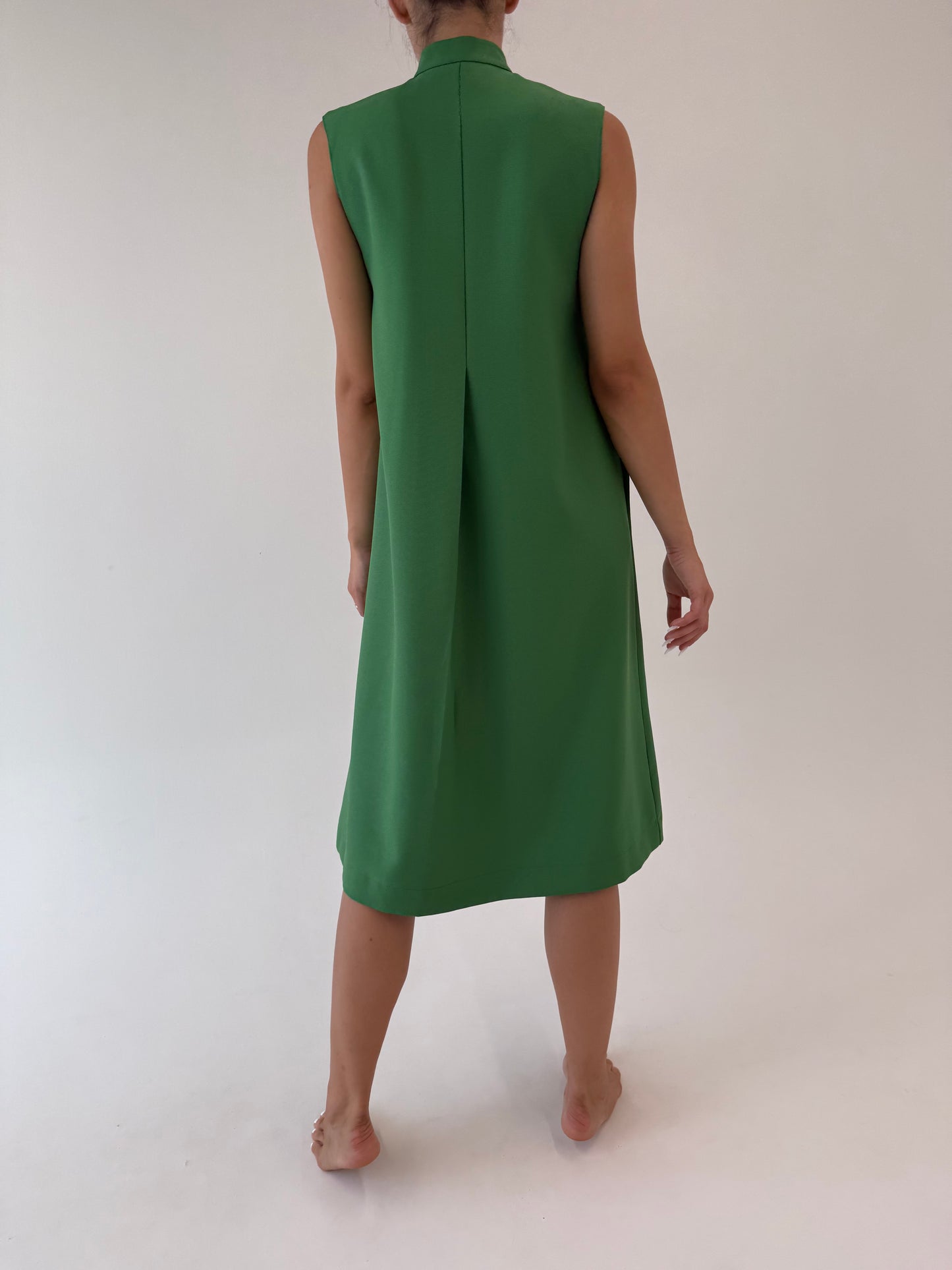 Rochii old vintage sfârșit de ani 60 verde tare din stofita