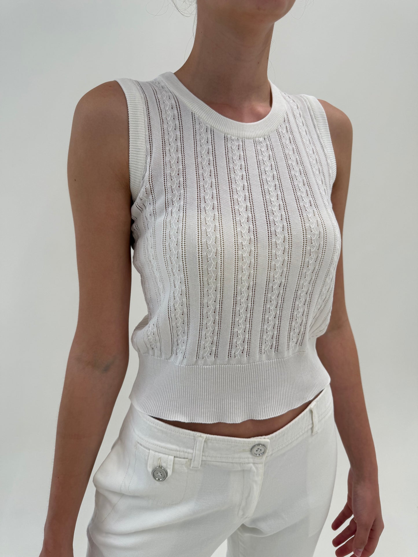 Top vintage luxury Emanuel Ungaro sfârșit de ani 80 din bumbac Filo di Scozia