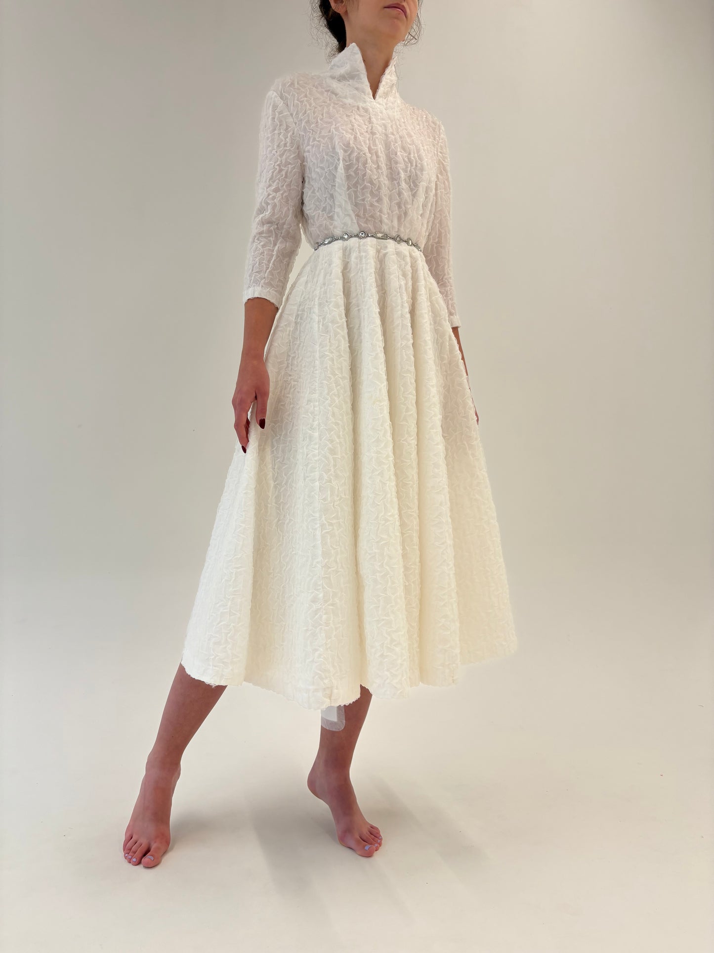 Rochie old vintage de ceremonie de colecție în croi de ani 50