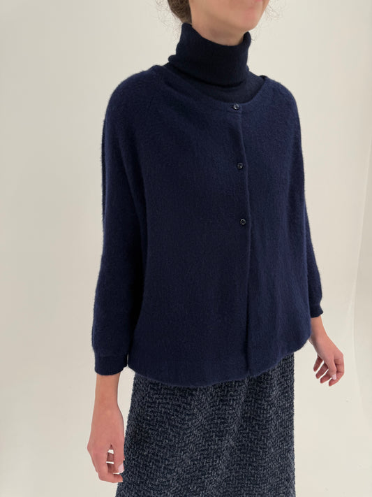 Cardigan din cașmir multiply navy tip capa