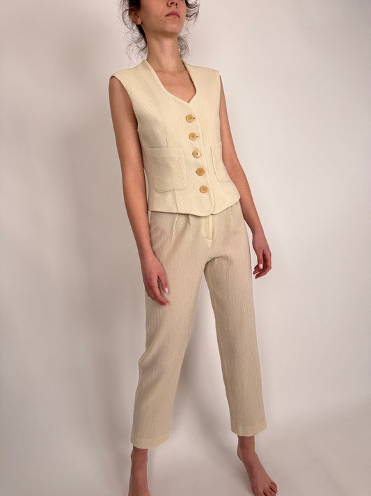 Deux piece vintage Armani butter nude