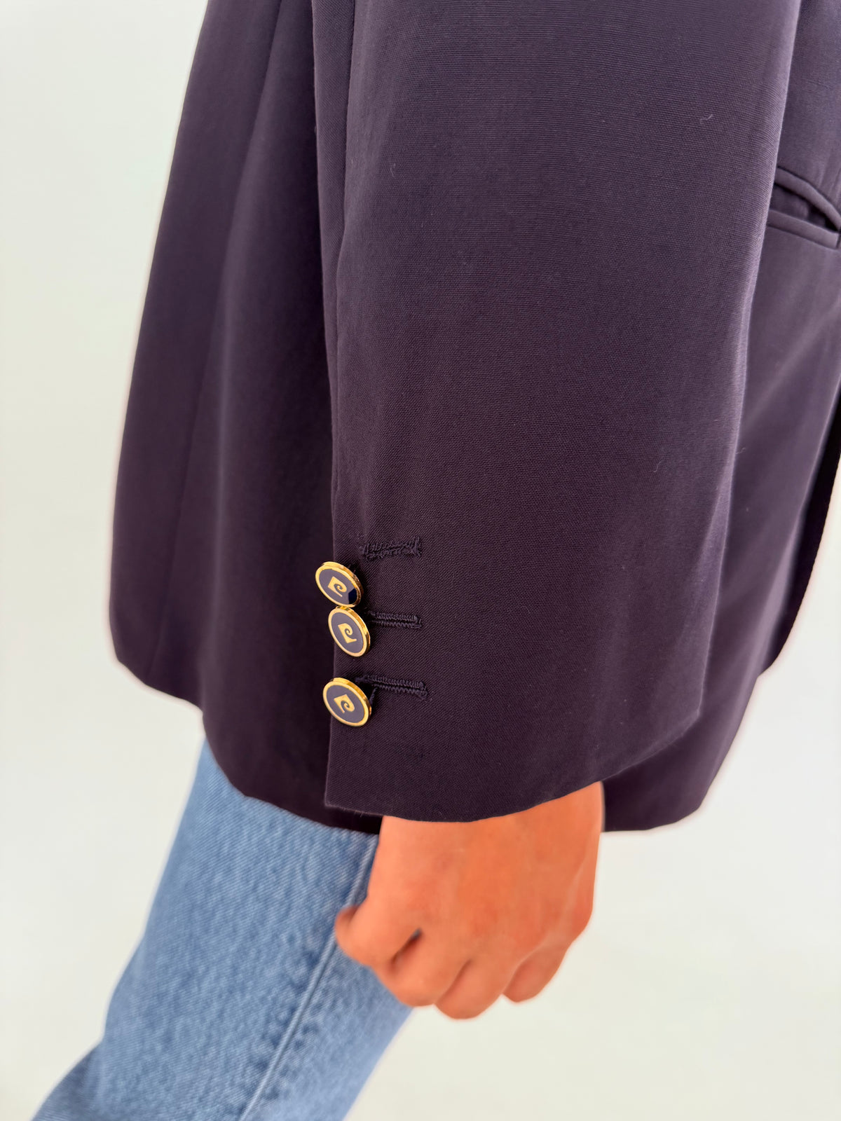 Sacou vintage luxury Pierre Cardin în croi actual din lanita extrafina Navy blue