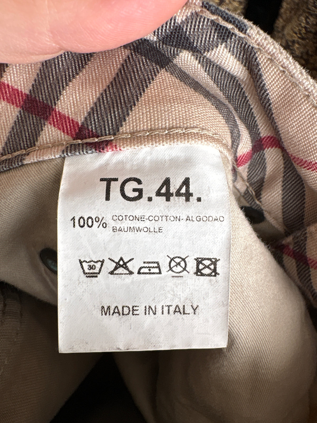 Pantaloni tall Burberry din bumbac gros camel