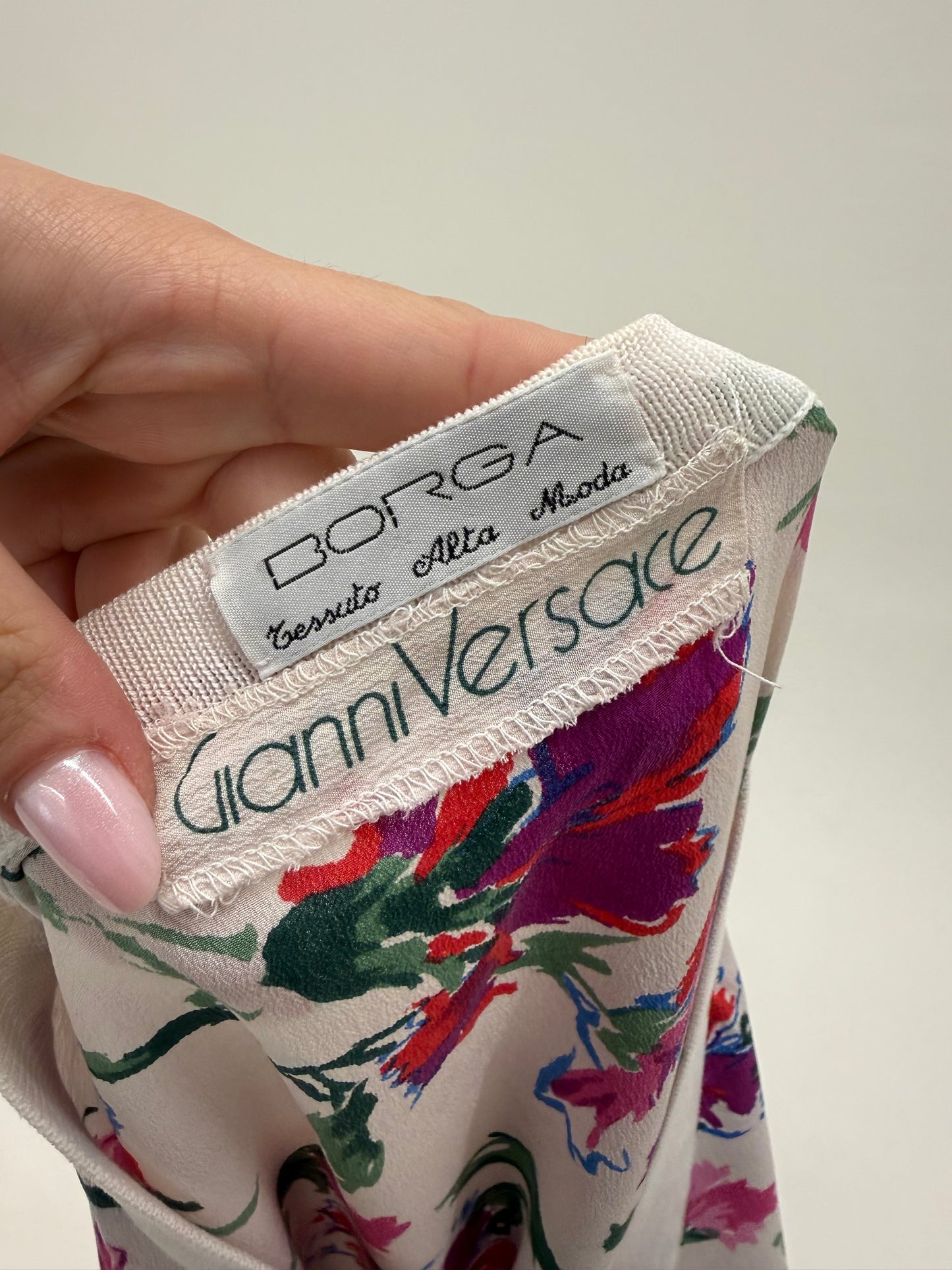 Top vintage Versace couture ‘Alta Moda’ din mătase naturală