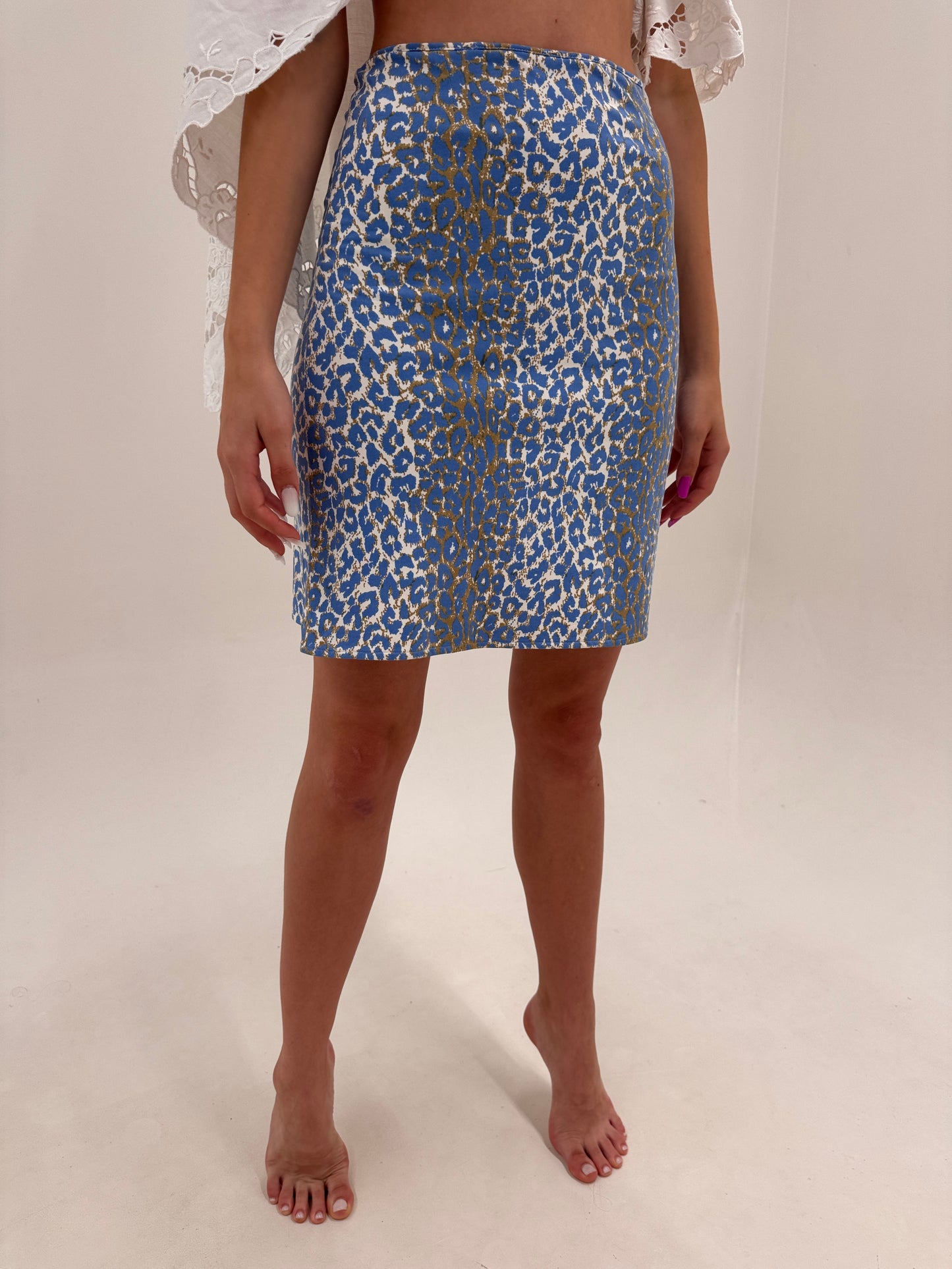 Fustă vintage Dolce&Gabbana animal print din material ultra confort modelator