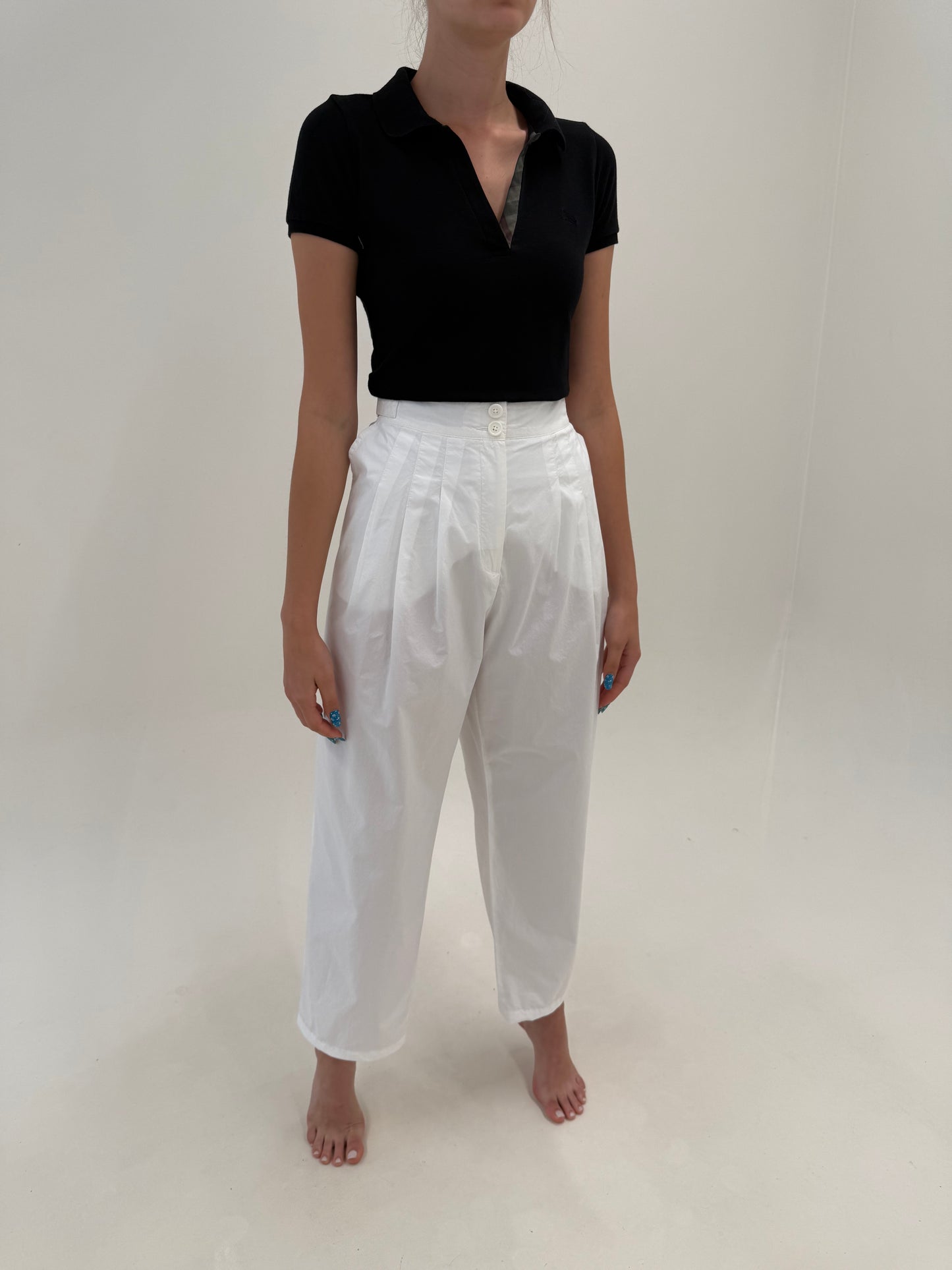 Pantaloni vintage Barrel Sonia Rykiel din poplin excepțional de bumbac