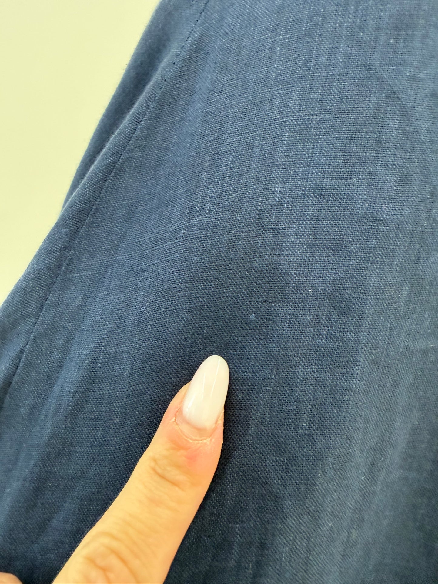 Fustă maxi din in în croi super amplu cu buzunare și talie ultra înaltă elastică